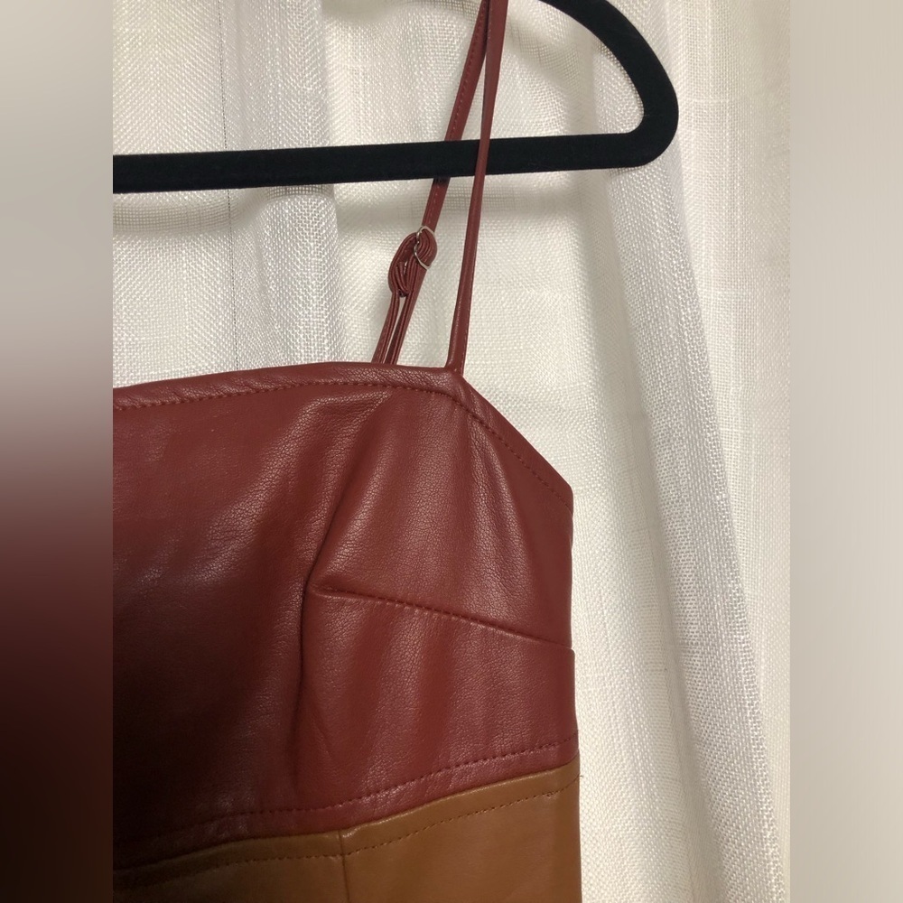 Crescent Brown and Burgundy Midi Dress - Picture 6 of 14